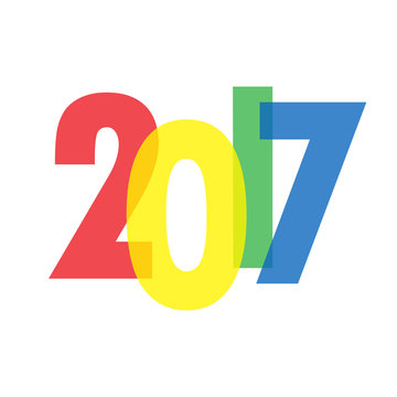Colorful 2017 text vector
