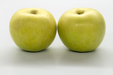 green apple on white background