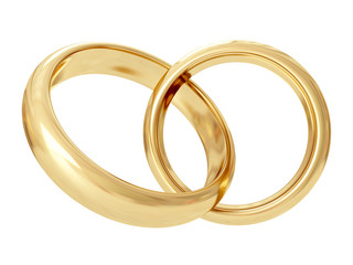 Wedding rings. 3D rendering