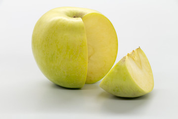 green apple on white background