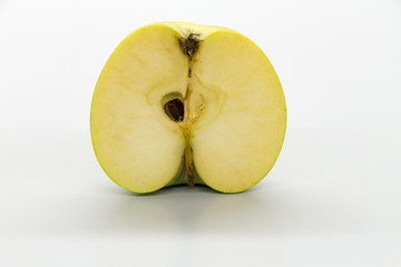 green apple on white background