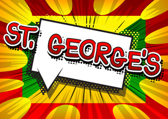 St. George's - Comic book style text.