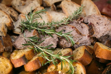 Variety of Sliced Bread with Rosemary Herb