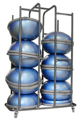 The image of training balls in a stand