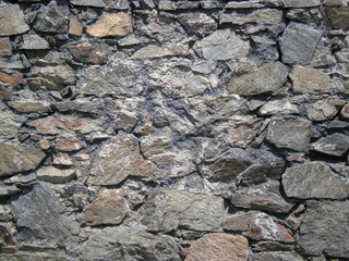 Manmade wall of stones