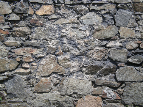 Manmade wall of stones