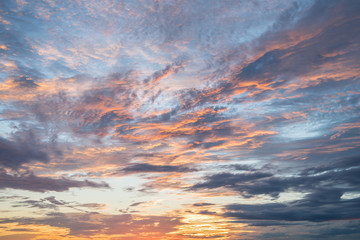 beautiful sunset sky and clouds background