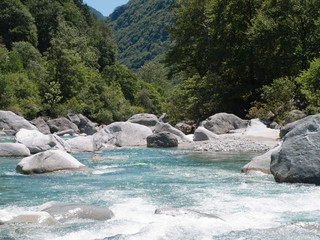 The river verzasca in switzerland