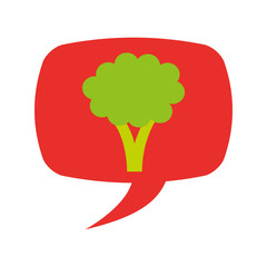 healthy food in speech bubble vector illustration design