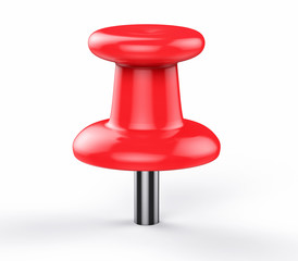3D Isolated Red Pushpin. Business Memo Reminder Concept.