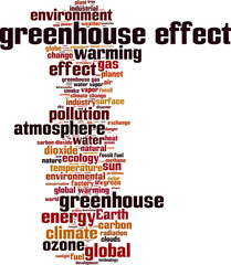 Fototapeta na wymiar Greenhouse effect word cloud concept. Vector illustration