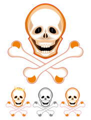 set of scull isolated on white background 