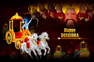Happy Dussehra background showing festival of India - 121485161