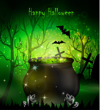 Halloween witches cauldron