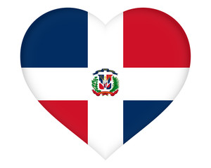 Illustration of the flag of the Dominican Republic shaped like a heart