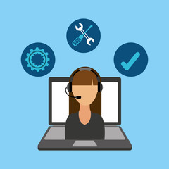 customer service flat icons vector illustration design