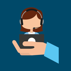 customer service flat icons vector illustration design