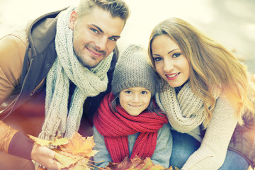 Familie Zeit im Herbst