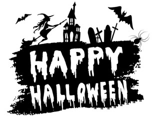 Obraz premium Happy Halloween hanwritten