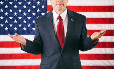 Politician: Man With Hands In Air Shrugging