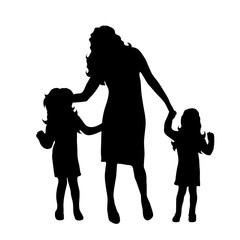 Vector silhouette of family.
