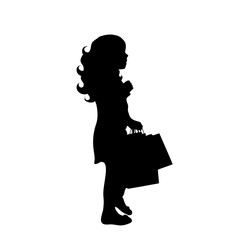 Obraz na płótnie Canvas Vector silhouette of girl.