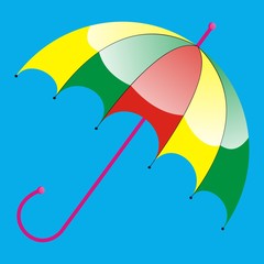 childrens parasol, cute cartoon, vector editable symbol 