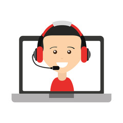 call center operator avatar vector illustration design