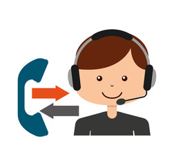 call center operator avatar vector illustration design