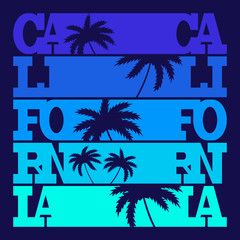 California Typography Graphics. T-shirt fashion Design. 