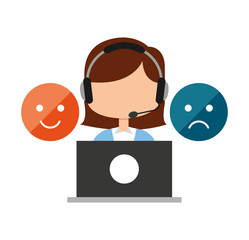 call center operator avatar vector illustration design