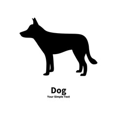 Vector illustration of black dog silhouette
