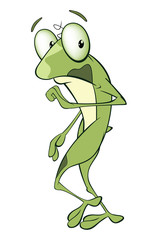 Illustration of Cute Green Frog Cartoon Character