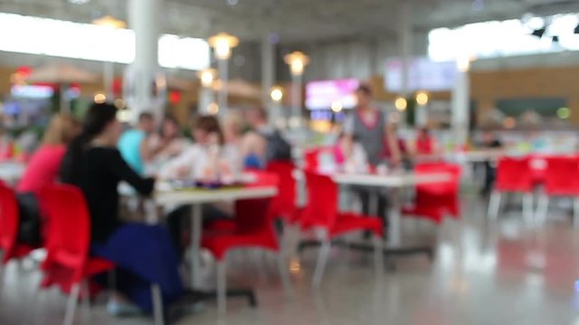 Blurred People in the Food Court
