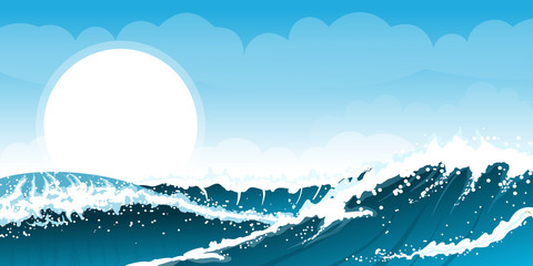 Obraz premium Burzliwy krajobraz morski tło