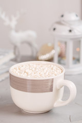 Obraz na płótnie Canvas Big mug of cocoa with marshmallows