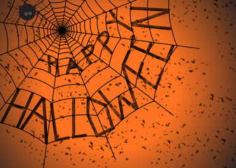 Halloween quote with on a spider web.