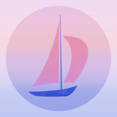 Sailboat - vector logo concept illustration. Ship sign. Yacht logo. Design element. Sailing ship to  Scarlet Sails