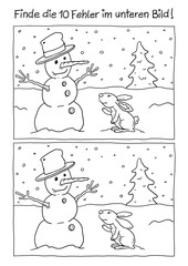 Ausmalbild Schneemann