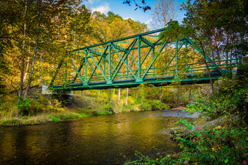 Old bridge over Gunpowder Falls in rural Baltimore County, Maryl