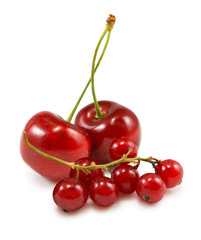 Isolated image of  cherries close up