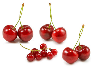 Obraz na płótnie Canvas Isolated image of cherries closeup