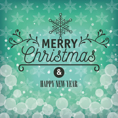 card greeting merry christmas with snowflake graphic vector illustration eps 10