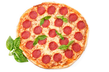 Pepperoni Pizza, isolated on white background