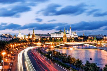 Fototapeta na wymiar View of Moscow Kremlin in the night. Russia