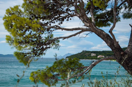 coast of tucepi mare stones and blue sky