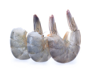 Raw prawns ion white background © akepong srichaichana
