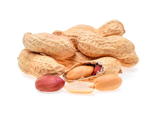 peanuts isolated on white background