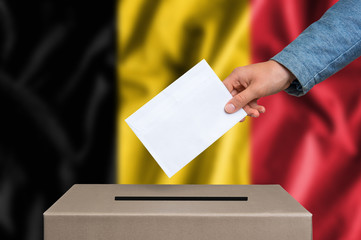 Election in Belgium - voting at the ballot box