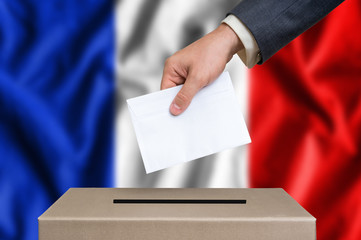 Election in France - voting at the ballot box
